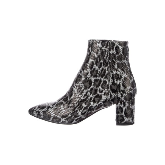 AGL Animal Print Sock Black Boots Block Heel Pointed Toe Women Size 8.5 / 39 NEW